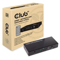 Club 3D CSV-1370 HDMI 2.0 Switchbox 4 Ports - Seamless Switching, Ultimate 4K Experience, Enhance Your Setup!